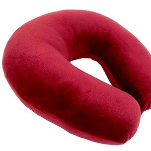 Super Soft Fleece Travel Neck Pillow, Burgundy, NWOT